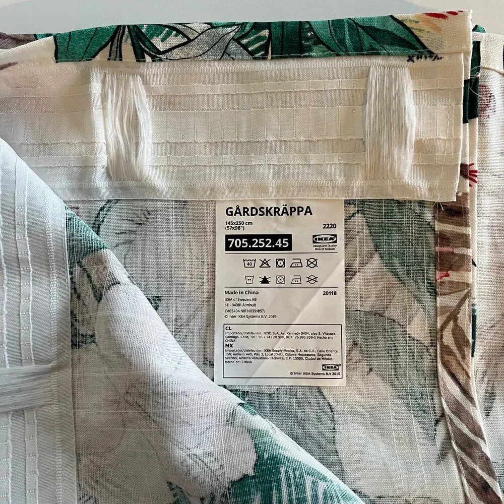 New! IKEA Tropical Floral GÅRDSKRÄPPA Curtains | Set of 2